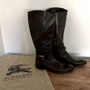 Burberry brown leather riding boots